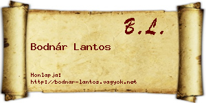 Bodnár Lantos névjegykártya
